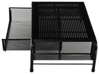 Simple Houseware Metal Desk Monitor Stand Riser with Organizer Drawer, Black, 2 Packs