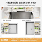 SNTD Dish Drying Rack - Extendable Dish Rack, Large Sink Drying Dish Drainer for Kitchen Counter, Stainless Steel Dish Strainer with Utensil Holder (White) - color: White