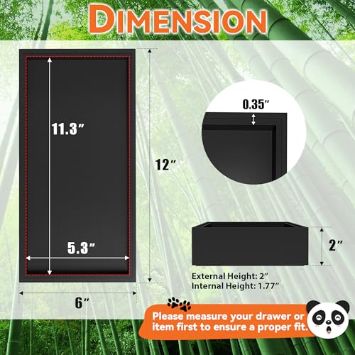 Lixple Bamboo Drawer Organizer, Cutlery Silverware Organizer for Kitchen Drawer, Stackable Utensil Organizer, 2 Pcs Flatware Organizer, Wooden Storage Box Tray (Black, 12 X 6 X 2 Inch) - color: Black, size: 12 x 6 x 2 Inch