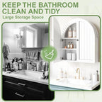 DreamDashio Arched Bathroom Cabinet Wall Mounted with Doors, Adjustable Shelves, Medicine Cabinet Over The Toilet, Wall Cabinet, Storage Cabinet for Bathroom, Laundry Room, Kitchen, White - size: 27.6"H x 23.6"W x 5.9"D