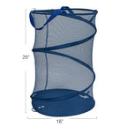 Household Essentials Pop-Up Mesh Laundry Hamper, Blue - color: Blue