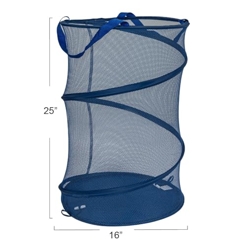 Household Essentials Pop-Up Mesh Laundry Hamper, Blue - color: Blue