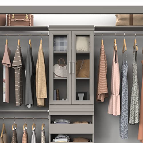 ClosetMaid Modular Storage Pair Set, 2 Glass Pane Doors, Wood Closet Organizer Shaker Style, Add On Accessory for Shelf Units, Taupe, Kit - color: Taupe