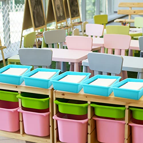 Kigley 6 Pcs Flat Storage Organizer Tray Bin Letter Size Paper Tray for Classroom Art Activity Plastic Stackable File Paper Organizer for Teacher Students School Office Book Organization