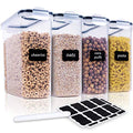 FOOYOO Cereal Containers Storage Set - 4 Piece Airtight Large Food Storage Containers(135.2oz), BPA Free Dispenser Plastic Cereal Storage Containers - color: 4 Piece