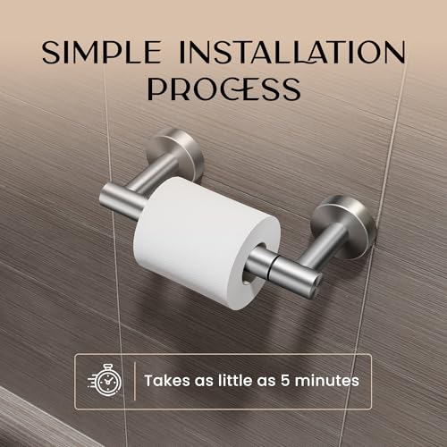 Day Moon™ - Toilet Paper Holder - Modern Roll Holder for Bathroom - 2 Pack - Wall Mount, Brushed Nickel - color: Brushed Nickel, size: Classic 2 Pack