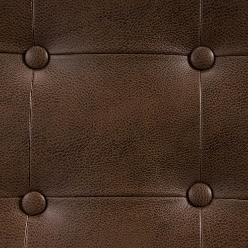 HomePop Large Tufted Storage Bench - Antique Brown - color: Antique Brown
