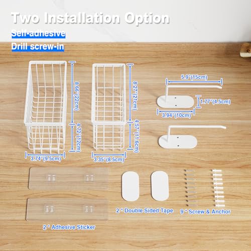 Mustorn 4 Pack Adhesive Cabinet Door Organizer, Lid Organizers Inside Cabinet Food Container/Tumbler Lid Organizer and Storage Cup Lids Holder for Kitchen & Bathroom Wall Mounted(White) - color: White, size: 4 Pack