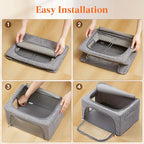 Lifewit Clothes Storage Bins with Metal Frame, Stackable Storage Box, Foldable Clothing Storage Bins with Lids, 25L Storage Bags Fabric Box Organizer with Clear Window＆ Zippers＆ Sturdy Handles 6 Pack - size: 25L