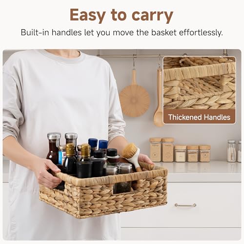 StorageWorks Pantry Baskets, Wicker Storage Baskets for Organizing, Shelves, Pantry Organizers and Storage, Water Hyacinth, 13"L x 10¼"W x 4 ¾"H - color: Natural (Water Hyacinth), size: 13"L x 10¼"W x 4 ¾"H
