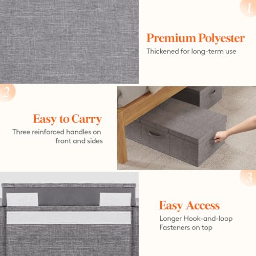 Lifewit 80L Under Bed Storage Containers, 9.8 Inch Tall Underbed Clothes Storage Organizer Bin with Sturdy Sidewalls, Bottom, 3 Lids, Deep Storage Drawer for Clothes, Shoes, Blankets, Pillows 2 Pack - size: 80L