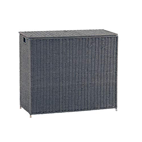 Household Essentials 3 Compartment Laundry Sorter, Wicker Laundry Sorter - color: Grey