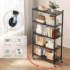 Simple Deluxe 5-Tier Folding Storage Shelves, 27.95" W x 14.96" D x 63.78" H Foldable Shelving Unit, 1250 Lbs Loading Capacity, Black - color: Black, size: 5-Tier, 28"W x 15"D x 64"H