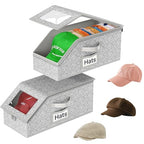 2 PCS Stackable Hat Organizer for Baseball Caps, Clear Window Dustproof Storage Boxes with Cardboard, Holds Up to 30 Caps, Sturdy Closet Hat Storage for Men & Women (Grey)