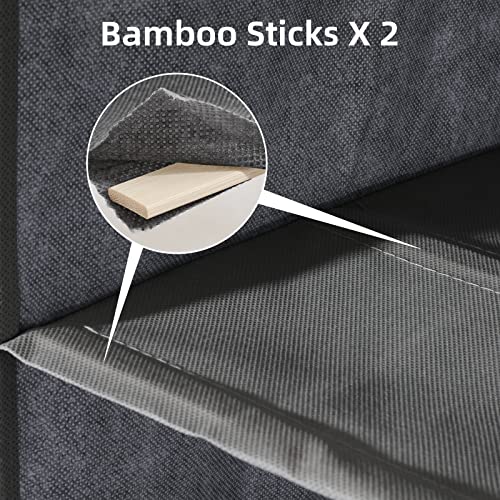 2 Packs Hanging Closet Organizer Stroage, 3-Shelf Hanging Shelves with Bamboo Inserts & Side Pocket, Grey - color: Grey, size: 3 Shelves