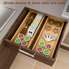 Drawer Organizer Storage Box Kitchen - Wood Stackable Tray Utensil Organizer for Office Drawers,Cabinets,Shelves,Pantry,or Bathroom Counter,Drawer Dividers for Silverware Set of 2（15x6x2.5inch） - size: 15x6x2.5inch