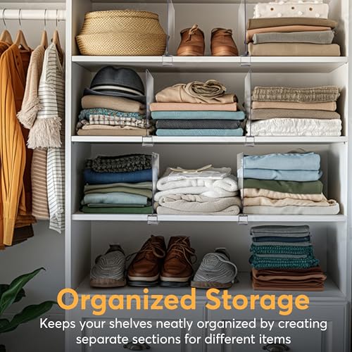 10 Pack Acrylic Shelf Dividers for Closet 11x7.9 Inch – Acrylic Dividers for Shelves Clear Closet Shelf Separators for Purses, Clothes Storage – Vertical Bookshelf Dividers for Bedroom & Kitchen - size: Pack of 10
