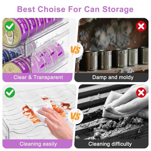 Cat Food Can Organizer, Can Organizer for Pantry, Transparent Cat Food Storage Container Holds 48 (3.5oz) Cans, Canned Food Organizer and Storage for Countertop Kitchen Cabinet (4 Tier-2 Layer) - color: 4 Tier-2 Layer