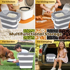 HOYTAMDA 25-35Lbs Rice Container,Collapsible Airtight Food Storage Containers with Wheels,Handle,Rice Storage Container with Small Bin and Scoop,Rice Dispenser for Flour Sugar Cereal Grain Dog Cat - color: Grey/25-35lbs