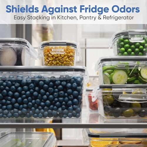 Chefs Path 48 Piece BPA-Free Plastic Food Storage Container Set with 24 Containers and 24 Lids for Kitchen Pantry Organization and Meal Prep - color: Pack of 24