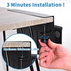 Desk Side Storage, Desk Laptop Holder with Magnetic Pen Holder, No Drill Desk Side Organizer for Office and Home Fits Flat Edge 0.3" to 2.3" - color: Black