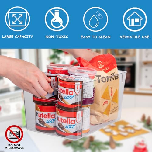 Clear Plastic Storage Bins-8 Pcs Pantry Organizers and Storage Containers with 4 Large (11"x8"x6") and 4 Small Snack Containers, Home Organization for Bathroom, Kitchen, Closet and Office - size: 4 Large & 4 Small