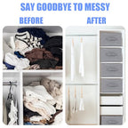 4 PCS Jean Organizer for Closet, 7 Grids Foldable Wardrobe Clothes Organizer, Stackable Fabric Closet Organizers and Storage for T Shirt Jean Sweater Shirt Pants