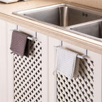 Cabinet Door Towel Holder, Over Cabinet Towel Bar, Stainless Steel Dish Towel Holder for Cabinet Door Kicthen Towel Rack, White 2 Pack - color: White