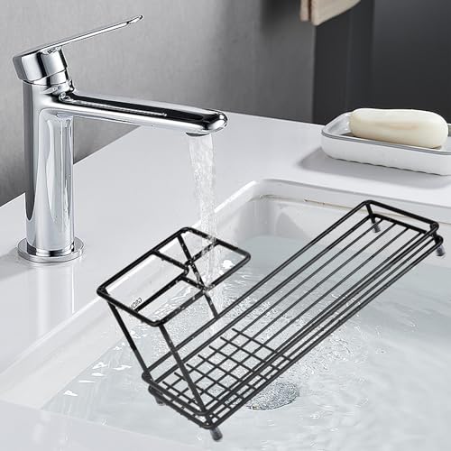 Toothbrush Holders for Bathrooms, Carbon Steel Tooth Brush Holder Electric Toothbrush and Toothpaste Organizer Bathroom Accessories for Countertop, Shower, Sink - Black - color: Black, size: Small(no tray)