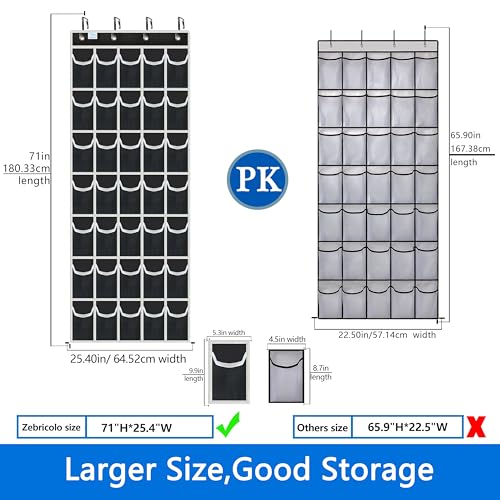 over the door shoe organizer,2025 upgraded,shoe organizer,35 Huge pockets,over door shoe organizer,Store size 13 shoes,shoe organizer,Strong material,hooks Suitable for various doors,black/white - color: Black/White, size: 71'' x 25.4''/Pack of 1