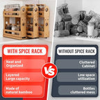 Pull Out Spice Rack Organizer for Cabinet Wide Slide Out Seasoning Rack Fits 2.1" Jars Large Capacity for Pantry Kitchen Cabinet 9" Deep Heavy Duty Easy Install