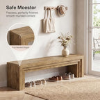 Tribesigns 71'' Extra Long Shoe Storage Bench,Mid-Century Modern Entryway Bench,Indoor Wooden End of Bed Bench for Hallway,Bedroom,Living Room - color: Light Brown