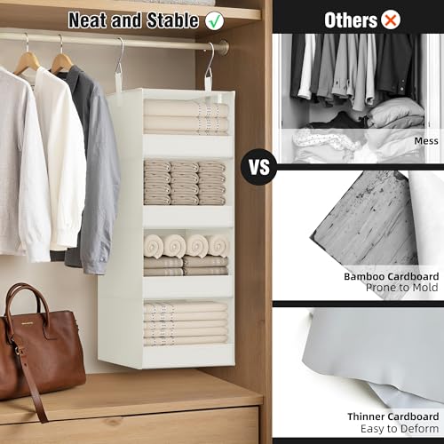 GRANNY SAYS 4-Shelf Hanging Organizer, Closet Hanging Shelves, Closet Hanging Storage Organizers, Organization for Bedroom, Living Room, Baby Nursery, Camper Accessories, Beige, 1-Pack - color: 4-shelf Beige, size: 1-Pack