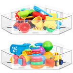 2 Pack Acrylic Corner Shower Caddy, Adhesive Shower Organizer Bathroom Organizer Shelves Bath Toy Holder Storage for Bathroom