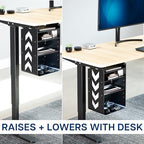 VIVO Under Desk Storage Cabinet, High Capacity Shelving Unit with Height Adjustable Shelves, Holds 44 lbs, Black, DESK-SC01