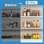 Mpotmiy 4 Pack Clear Pantry Organizers and Storage Bins with Divider, Transparent Plastic Basket, Refrigerator and Fridge Bins - style: 4pack