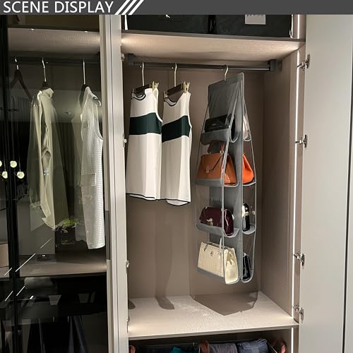 Purse Organizer - 2 Pack, Purse Hanger、 Heavy Duty、Purse Organizer for Closet、Thicken Metal Hooks,Hand Bag Storage Organizer、Purse Organizer, Grey - color: Gray, size: 2 Pack