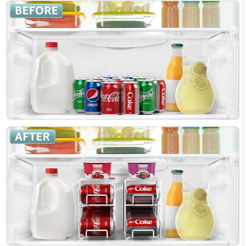 Sorbus Soda Can Rack Beverage Dispenser – Dispenses 12 Standard Size 12oz Soda Cans (White) - color: White, size: 1 Pack