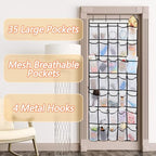 GOMAJI 35 Pockets Over the Door Shoe Organizer - color: White