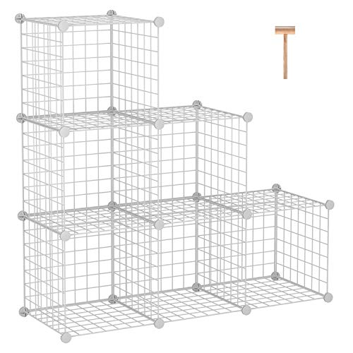 C&AHOME Wire Cube Storage, 6 - Cube Organizer Metal C Grids, Modular Shelves Units, Storage Bins Shelving, Closet Organizer, Ideal for Home, Office, Living Room, 36.6”L x 12.4”W x 36.6”H White - color: White, size: 6 Cube