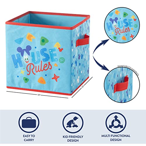 Nickelodeon Baby Shark Set of Two Spacious Collpasible Storage Cubes, 10"x10" - color: Mickey Mouse / Blue