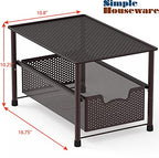 Simple Houseware Stackable Under Sink Cabinet Sliding Basket Organizer Drawer, Bronze - color: Bronze