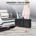 VEVOR Extra Long Folding Portable Bar Tradeshow Podium Table for Indoor, Outdoor, Party, Picnic, Exhibition, Includes Carrying Case, Storage Shelf and Black Skirt, 77.95" x 15.16" x 34.65" - size: 77.95 INCH
