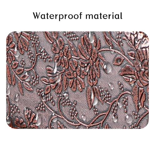 YAPISHI All-in-One Leather Brown TV Remote Holder with 5 Compartments Nightstand Desktop Media Player Remote Caddy Storage Box Organizer Tray for Mobile Office Phone Controller - color: Antique Flower, size: Small