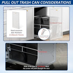 Insputer Dual Pull Out Trash Can Under Cabinet with Soft-Close Slides, Heavy Duty Under Sink Trash Can Kit for Kitchen Sink, Laundry, Garbage Can Not Included, Requires 17" W X 24" D Cabinets - size: Double