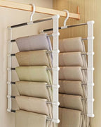 Clothes Hangers Space Saving – 2 Pack Stainless Steel Closet Organizer for Efficient Storage, Multi-Layer Rack for Pants, Jeans, Skirts & Small Space Solutions
