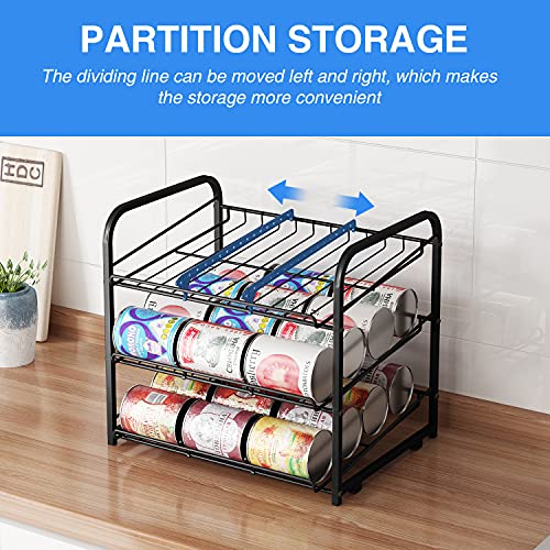 AIYAKA Can Rack Organizer, 3 Tier Stackable Can Storage Dispenser,for Food Storage, Kitchen or Pantry, Storage for 36 Cans, Black - color: Black