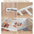 VanlonPro Expandable Closet Shelf Wall-Mounted Metal Storage Rack Adjustable Closet Rod DIY Divider Separator Space Saving for Cabinet Wardrobe Cupboard Kitchen Pantry Cupboard, 45.8-56.5 Inches - size: 116.3-143.5cm/45.8-56.5inches