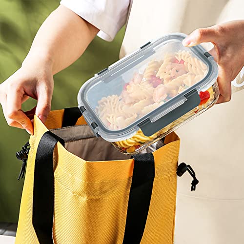 M MCIRCO 24-Piece Glass Food Storage Containers with Upgraded Snap Locking Lids,Glass Meal Prep Containers Set - Airtight Lunch Containers, Microwave, Oven, Freezer and Dishwasher - color: Gray