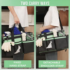 SCAVATA Wearable Cleaning Caddy, Cleaning Caddy Supplies Organizer with Handle & Shoulder Straps for Housekeepers, Under Sink & Car Cleaning Tool Organizers Bag with 4 Foldable Divider (MintGreen) - color: MintGreen